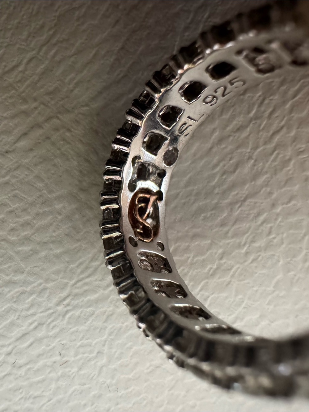 Suzy Levian Triple Row CZ Eternity Ring - Picture 6 of 6